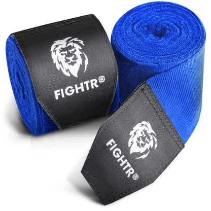 FIGHTR® Boxing Handwraps 160 inches semi-Elastic Hand Wraps with Thumb Loop for Boxing, MMA, Muay Thai & Martial Arts - color: Blue, size: pair of 160"