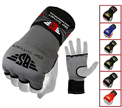 BESMART Pro Training Ladies Boxing Inner Gloves Hand Wraps MMA Fist Protector Bandages Mitts (Gray, Medium)