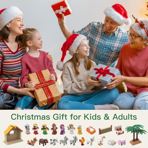 Nativity Advent Calendar 2025 Build Blocks Jesus Christmas Advent Scene Gifts Individual Packaging