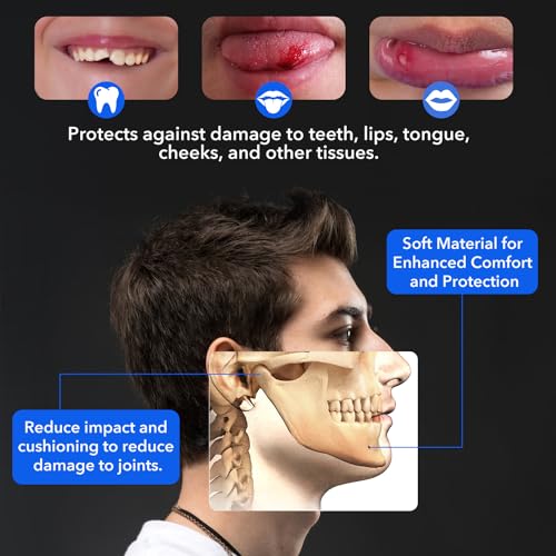 Mouth Guard Sports Youth Adult,Mouth Guard for Braces Soft,No Boiling - color: Dark Blue/Strapped