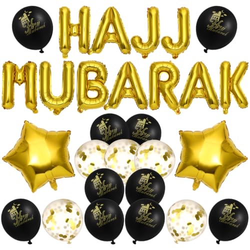BESTOYARD Ramadan Eid Party Decorations Set, Sequin Foil Balloons Mubarak Banner, 1 Count