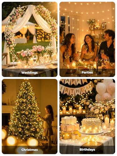 6 Packs 6.6ft 20LEDs Star Fairy Lights Battery Operated,Mini Star String Lights,Waterproof Twinkle Starry Light for DIY Gift Bottle Table Christmas Ramadan Wedding,Gold Wire,Warm White - color: Gold Wire, size: 120 Leds