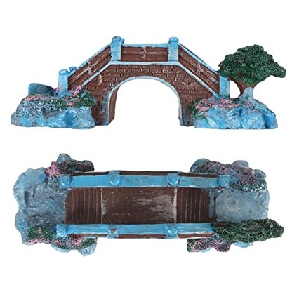 Fish Tank Arch Bridge Decor Resin Aquarium Ornament Simulation Brick Stone Design Miniature Landscape Hideout for Small Fish Shrimp 15cm