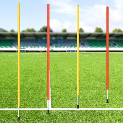 Silipull 4 Pcs Training Agility Poles 5ft Adjustable Poles Soccer Training Sticks Sports Speed and Agility Trainings Equipment for Football Sport Soccers Speed Trainings