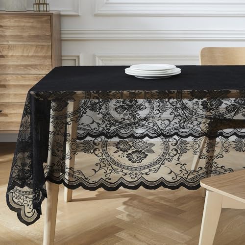 60 x 104 Gothic Black Lace Tablecloth. SHT Black 60x104 - color: Black, size: 104" x 60" (Rectangular)