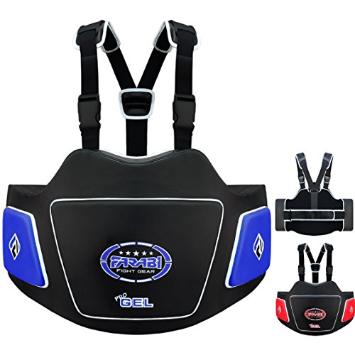 Farabi Body Shield Belly Protector Guard Belly Ribb Protection Training Pad - color: Black/Blue