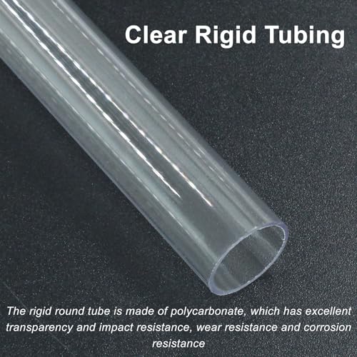 Piutouyar 6 Pcs Round Clear Rigid Tubing, 0.71" ID x 0.79" OD x 12" Length | 18 mm ID, 20 mm OD, 305 mm Length, Rigid Tubing Plastic Polycarbonate Tube Pipe - size: 18mmx20mm