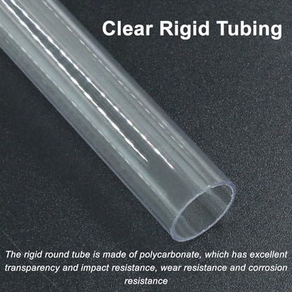 Piutouyar 6 Pcs Round Clear Rigid Tubing, 0.71" ID x 0.79" OD x 12" Length | 18 mm ID, 20 mm OD, 305 mm Length, Rigid Tubing Plastic Polycarbonate Tube Pipe - size: 18mmx20mm