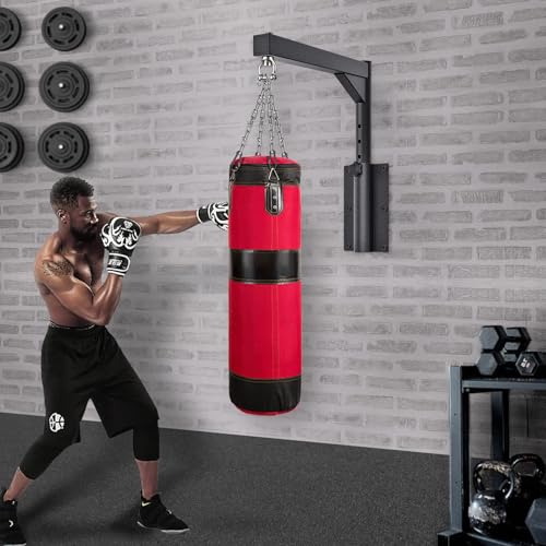 SELEWARE Wall Mount Heavy Bag Hanger Heavy Duty Punching Bag Hanger | 500LB Capacity Adjustable 360° Swivel Heavy Bag Bracket for Home Gym Indoor Outdoor Boxing, Muay Thai and MMA Training - size: D: 17" length