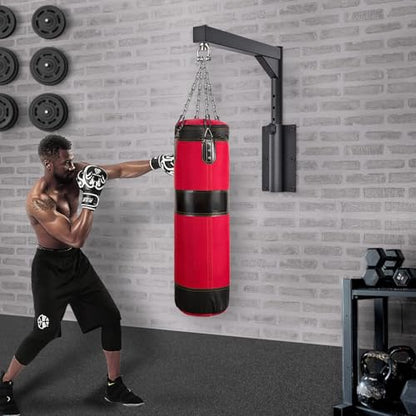 SELEWARE Wall Mount Heavy Bag Hanger Heavy Duty Punching Bag Hanger | 500LB Capacity Adjustable 360° Swivel Heavy Bag Bracket for Home Gym Indoor Outdoor Boxing, Muay Thai and MMA Training - size: D: 17" length
