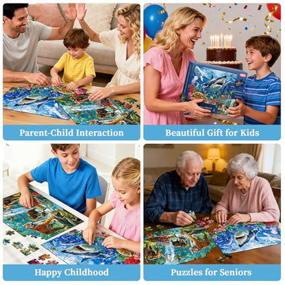 Sitodier Puzzles for Kids Ages 3 4 5 6, 2 Pack 100 Pieces Jigsaw Puzzles for Kids 3-5 4-6 (Forest Animals and Ocean Life), Learning & Educational Games Beautiful Xmas Birthday Gifts for Kid 3-8 - style: 2 Packs 100 Pieces Puzzles