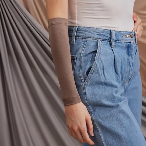 Modest Arm Cover | Jersey Arm Cover | Modest Sleeve Covering for Muslim Women - color: Desert Taupe