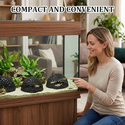 3Pcs Black Shrimp Caves, Shrimp Hides for Aquarium, Shrimps Hide Decorations, Aquarium Hideout, Fish Tank Porous Cave Shelter Hideout for Shrimps and Small Fish