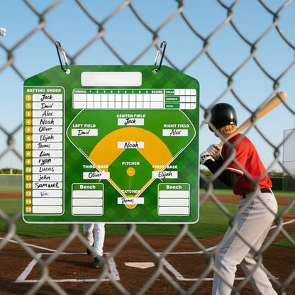 Magnetic Baseball Lineup Board for Coaches - Professional Dugout Clipboard with Dry Erase Whiteboard, 30 Magnets, 12 Tokens & Carry Case | Coaching Accessories for Baseball/Softball - style: With a handbag