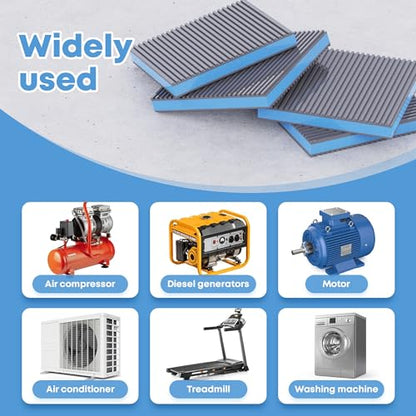 Anti Vibration Pads, Vibration Isolator Pads, Mechanical Vibration Damping Pads, Heavy Duty Rubber Isolation Pads, 3/8"Pre-Drill Hole Vibration Isolator Pad for Air Compressor - size: 2"× 2"×7/8"