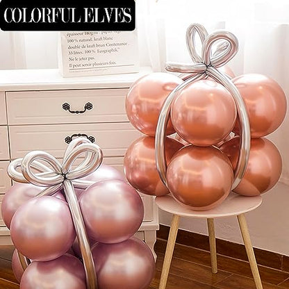 Rose Gold 12 Inch 100 Pcs Latex Metallic Chrome Balloons Helium Shiny Thicken Balloons Party Decorations (Rose Gold) - color: Rose Gold
