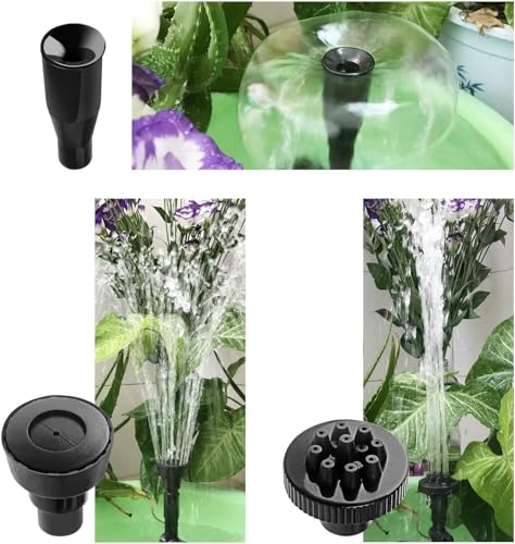 RUIAN Fountain Nozzle Kit, Set of 8 pieces Water Fountain Spray Head Kit for Garden - color: BlackB