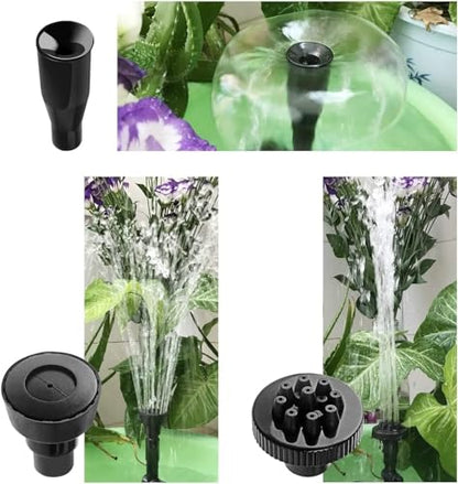 RUIAN Fountain Nozzle Kit, Set of 8 pieces Water Fountain Spray Head Kit for Garden - color: BlackB