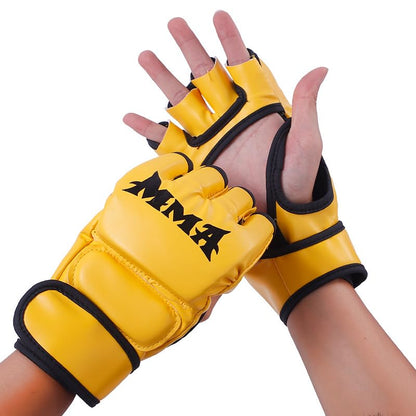 Punch Bag Boxing Gloves Muay Thai Karate Gloves for Men Women Boxing Mitts MMA Body Combat Taekwondo Training Martial Art Fighting Grappling UFC Cage Fighting - color: Yellow