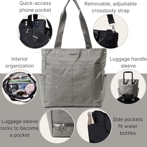 Baggallini Carryall North/South Tote - color: Sterling Shimmer