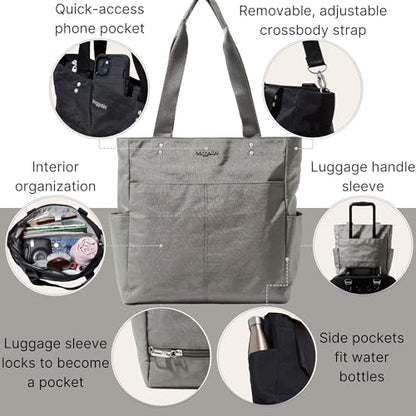Baggallini Carryall North/South Tote - color: Sterling Shimmer