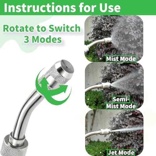 Universal Replacement Sprayer Wand, Stainless Steel with Shut Off Valve, Metal Finish, 1/4" & 3/8" Brass Fittings, Garden Spray Nozzle Set with Hose Clamps & Teflon Tape (11'' Sprayer Wand) - style: 11'' Sprayer Wand