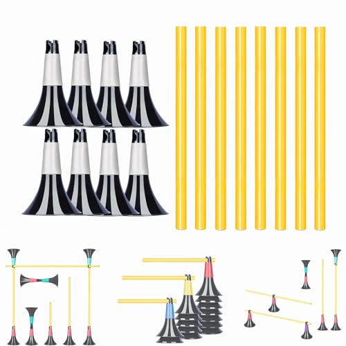 Basketball Training Cones and Agility Poles Set | 8pcs Cones with Anti-Slip Silicone Sleeve & 8pcs 19.7" Poles, for Basketball & Soccer Dribbling Training & Agility Training - color: White