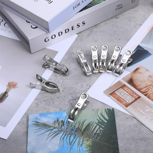150 Pcs Garden Clips Heavy Duty Stainless Steel Metal Clips Large Open Garden Net Clamps for Greenhouse Hoops, Shade Cloth, Plant Cover, Tarp and Netting