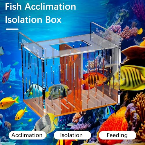 Acrylic Acclimation Box for Saltwater Fish and Reef Coral Quarantine Isolation Box for Aquarium Fish Hydroponic Plant External Breeding Box - size: 9.45inch*6.89inch*8.27inch