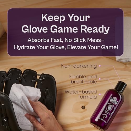 SARNA BASEBALL Glove Conditioner, Liquid, 8 Oz – Water-Based, Non-Darkening, No Sticky Residue – Glove Conditioner for Mitts, Baseball & Softball Gear Made in USA - size: 8oz Softball