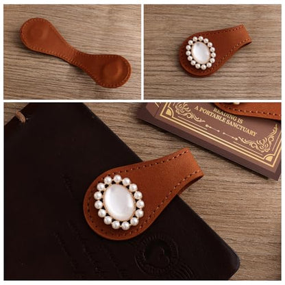 2PCS Vintage Magnetic Leather Bookmark, Leather Magnetic Bookmarks for Women, Magnetic PU Bookmarks Clip Book Accessories - style: Baroque