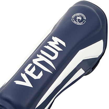 Venum Elite Standup Shin Guards - color: White/Navy Blue, size: X-Large