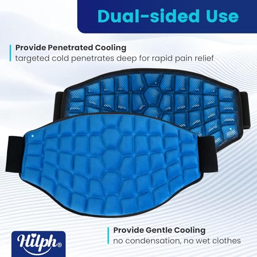 Hilph 2 Hours Long Lasting Ice Pack for Back Pain Relief - Large Cold Pack Wrap with Ice Grid Design for Lower Back, Reusable Cold Compress for Waist, Lower Lumbar, Sciatica, Tailbone, 15.2'' x 9.3''