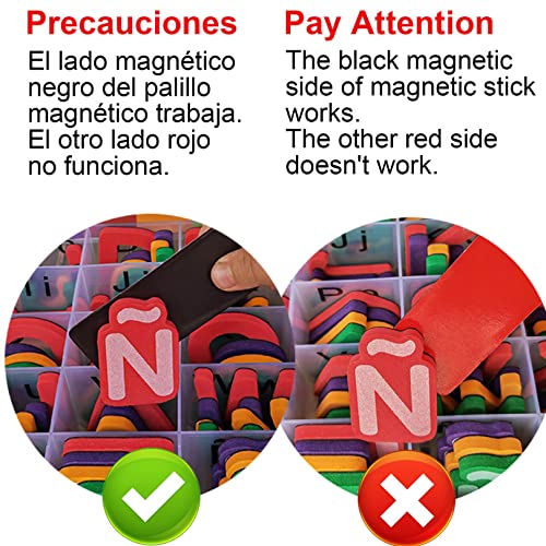 Spanish & English Magnetic Alphabet Letters & Number ABC Magnets Whiteboard, Letras Españolas Y Números Magnéticos para Niños, Educational Learning Toys for Kids Classroom Teaching Tool (4 Sets ES1) - style: 4 Sets ES1