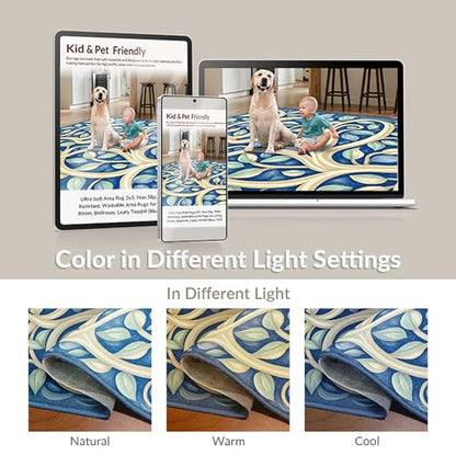 4'x6' Beige Beachy with Rustic Ocean Shell Washable Area Rug | Scattered Seashells Design, Starfish and Conch Pet Friendly, Non-Shedding for Bedroom, Reading Nook - color: Beige/Pattern 24, size: 4' x 6' (Rectangular)