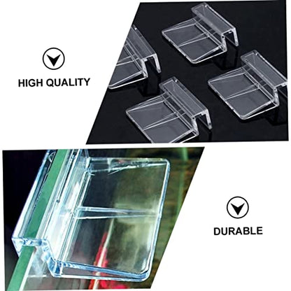 10-Pack Acrylic Support Brackets for Fish Tanks Adjustable Glass Clips Compatible 10-12mm Thick Glass Sturdy Aquarium Supplies