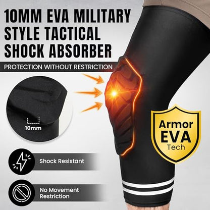 Dirt Defence Basketball Knee Pads - 2Pcs Medium Size Padded Knee Compression Sleeve for Legs - EVA Shock-Absorbing Support for Sports Training and Recovery - Volleyball, Soccer, Weightlifting, Baseball - Medium - size: Medium