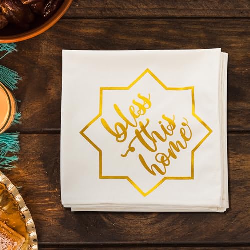 Cheerland Ramadan Disposable Paper Napkins for Eid Murabak Celebration Party Supplies and Decorations - Pack of 6