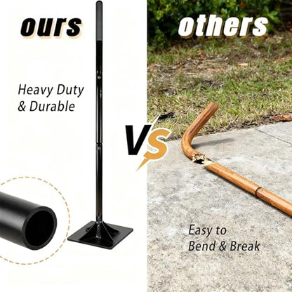Steel Tamper Tool with 48 inch Handle, 10''x10'' Gardening Hand Tools for Leveling Ground Installing Pavers Driveway, Garden, Yard and Repairing Blacktop