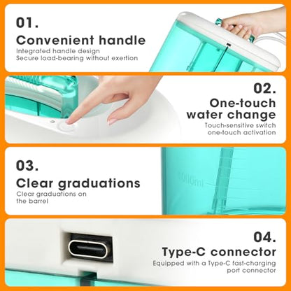 2000mah Rechargeable Aquarium Gravel Cleaner, Portable 3L Fully Automatic Fish Tank Cleaning Tools Synchronized Water Change Gravel Vacuum for Aquarium Water Filter