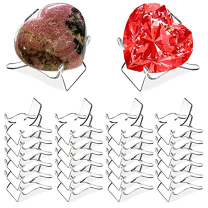 (24 PCS）Display Stand,Acrylic Rock Display stands,Clear Display Easel Stands Pedestal for Crystal Geodes Rock Mineral Agate Fossil Coral crystal/gemstone Small Collectibles Display Stands (Small) - size: Small（24 Packs）