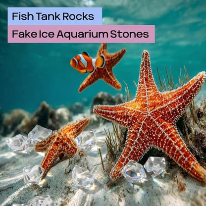 Gemstones and Crystals Fake Diamonds - About 375 pcs - Vase Filler - Jewels for Crafts - Fish Tank Rocks - Sensory Bin Filler Gems for Crafting - Fake Ice Aquarium Stones - color: Clear Rocks