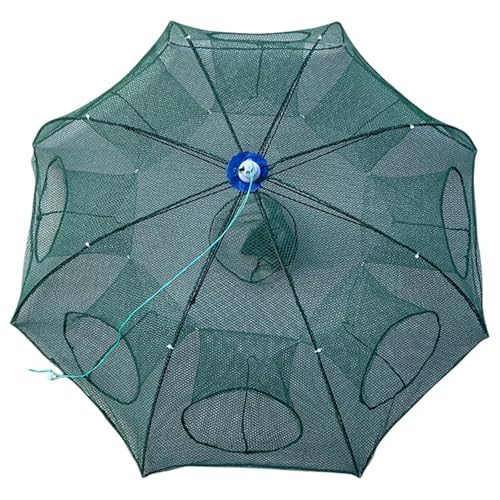 6/8/10/12 Holes Umbrella Fishing Net Cage Shrimp Fish Trap Foldable Fishing Baits Trap Crawfishes Trap Cast Net Cage - size: 8 holes