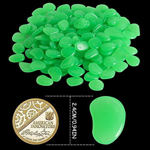 150 PCS Green Glow Rocks Luminous Stones DIY Pebbles Aquarium Garden | OSOPOLA Green Glow Rocks Luminous Stones DIY Pebbles For Aquarium Garden Path Patio FD05GR150 - color: Green/150 pcs, size: 2.5x2x0.5cm
