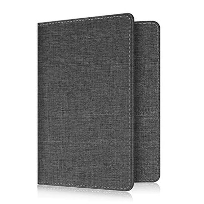 FINTIE Passport Holder, Slim Travel Wallet RFID Blocking Card Case Cover - color: Denim Charcoal