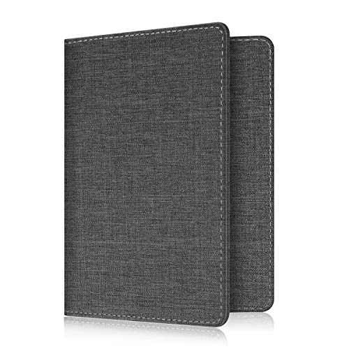 FINTIE Passport Holder, Slim Travel Wallet RFID Blocking Card Case Cover - color: Denim Charcoal