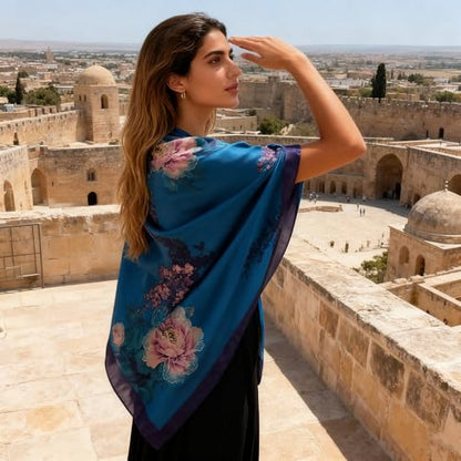 XL 43 Inch Extra Large Square Scarf Fashion Scarves Silk Feeling Hair Scarf Wrapping Scarfs Night Sleeping Headscarf - color: Ba1016