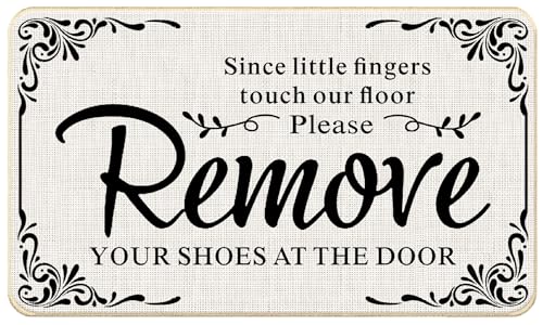 Funny Door Mat, Remove Your Shoes Doormat Outdoor Indoor Entrance, Black and White Funny Welcome Mats for Front Door, 17x30 Inch - color: Remove Shoes