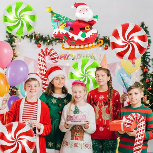 Christmas Balloons, 6 Pcs Santa Foil for Holiday Xmas Birthday Party - style: Santa Claus