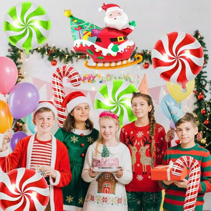 Christmas Balloons, 6 Pcs Santa Foil for Holiday Xmas Birthday Party - style: Santa Claus